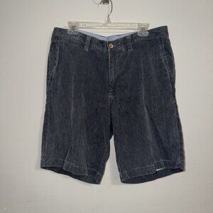 Tommy Bahama Gray Silk Cotton Chambray Shorts Size 34 Golf Flat Front